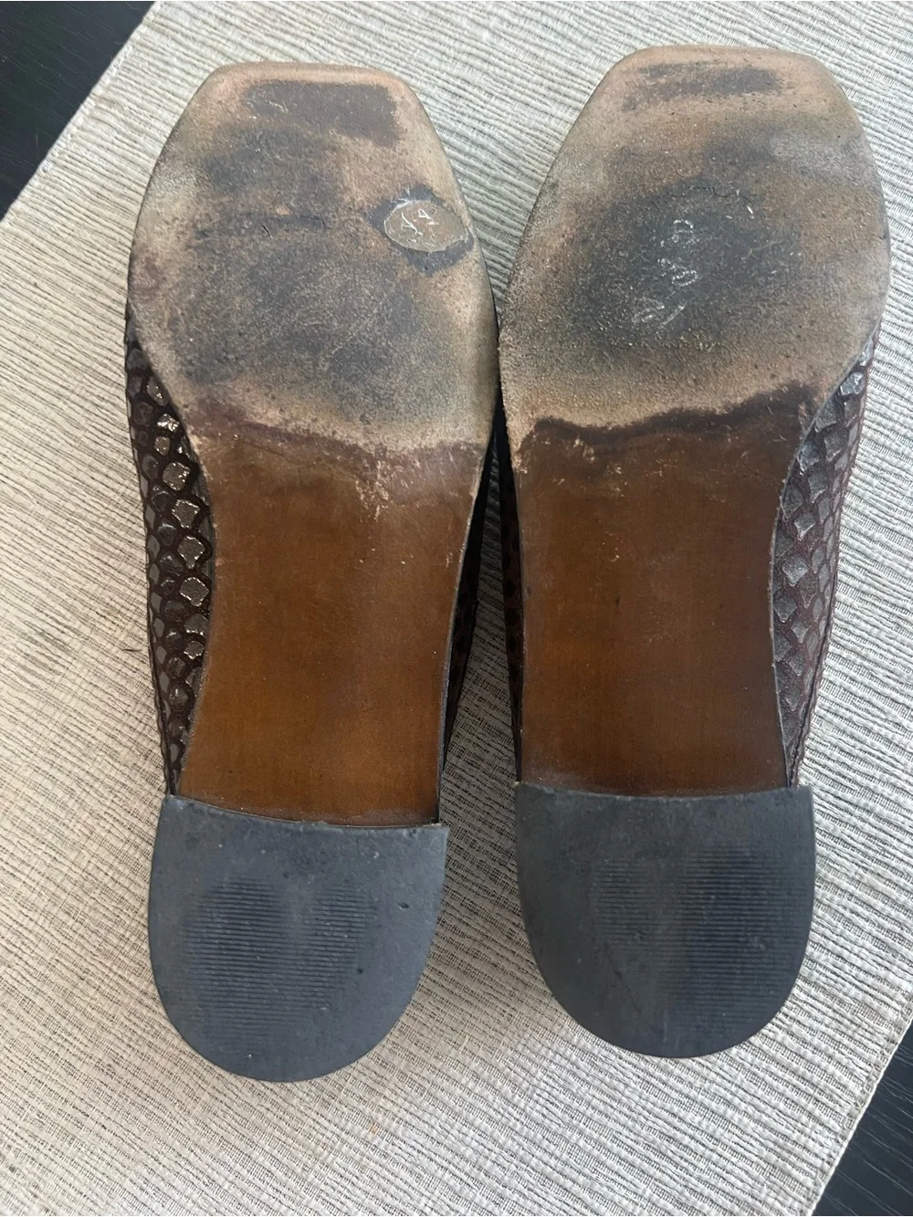 Stuart Weitzman women animal snake Embossed Loafers  Mile in Deep Brown